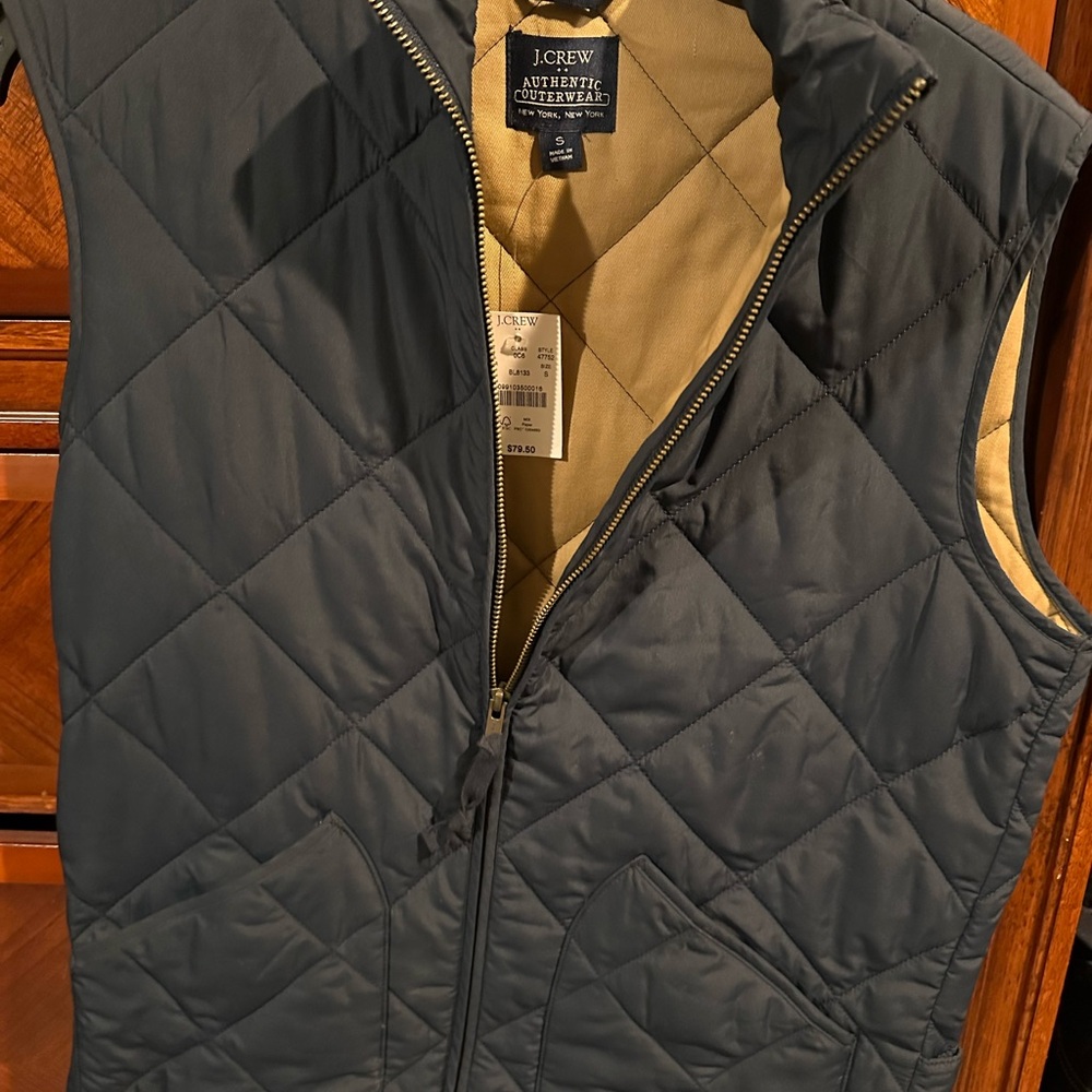 J. Crew Men's Dark Gray Quilted Vest